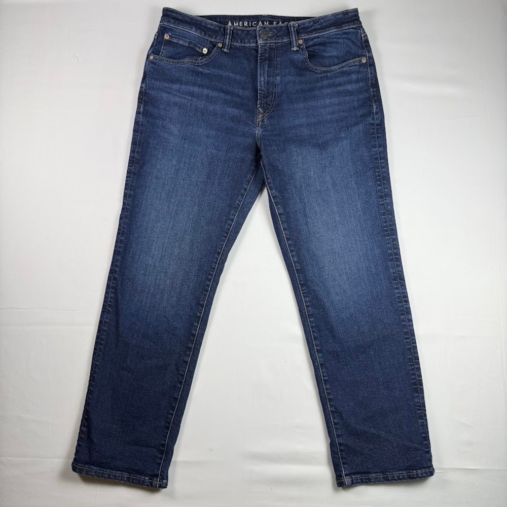 American Eagle Jeans Mens 34x30 Athletic Straight Airflex+ Dark Wash Stretch